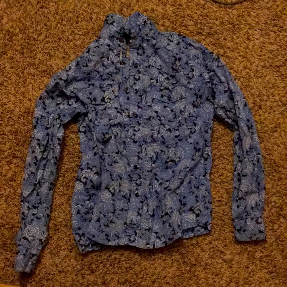 Boys L cinch paisley button up shirt